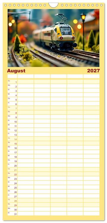Produktbild: Familienplaner 2027 - Futuristische Modelleisenbahn mit 5 Spalten (Wandkalender, 21 x 45 cm) CALVENDO