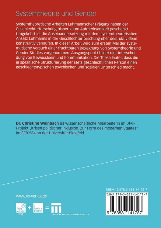 Produktbild: Systemtheorie und Gender