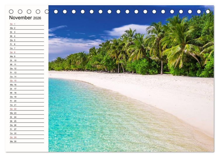 Produktbild: Paradiese. Karibik und S&uuml;dsee &uuml;ber und unter Wasser (Tischkalender 2026 DIN A5 quer), CALVENDO Monatskalender
