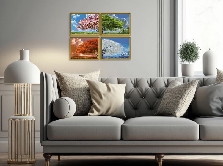 Schipper 609340902 - Malen nach Zahlen, Vier Jahreszeiten, Quattro je 18x24cm