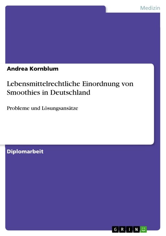 Produktbild: Lebensmittelrechtliche Einordnung von Smoothies in Deutschland
