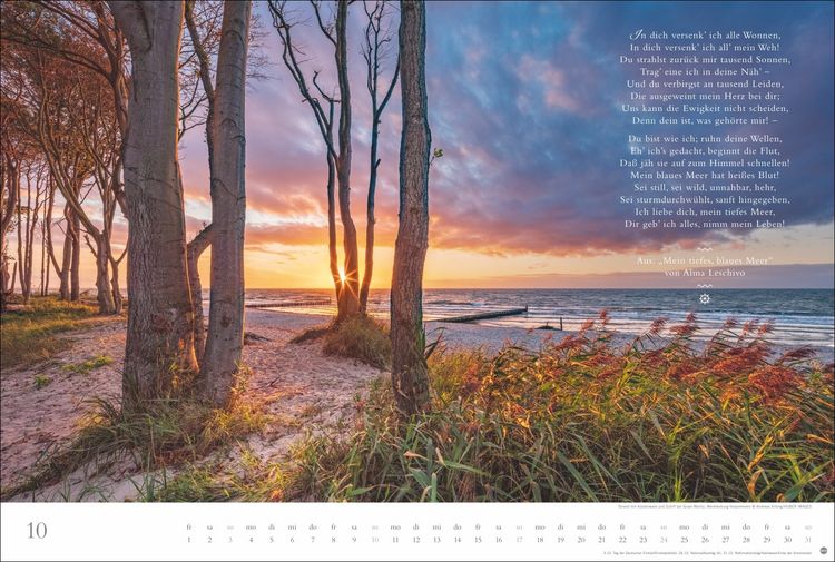 Produktbild: Deutschlands K&uuml;sten - Ein literarischer Spaziergang Kalender 2027 - Ein literarischer Spaziergang