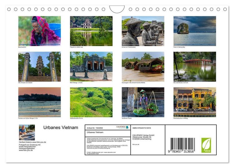 Produktbild: Urbanes Vietnam (Wandkalender 2026 DIN A4 quer), CALVENDO Monatskalender