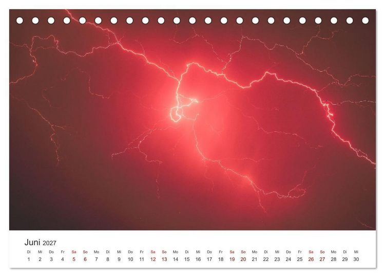 Produktbild: Gewitter - atemberaubende Naturschauspiele (Tischkalender 2027 DIN A5 quer), CALVENDO Monatskalender