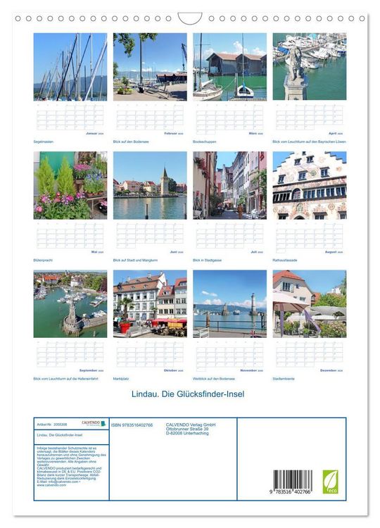 Produktbild: Lindau. Die Gl&uuml;cksfinder-Insel (Wandkalender 2026 DIN A3 hoch), CALVENDO Monatskalender