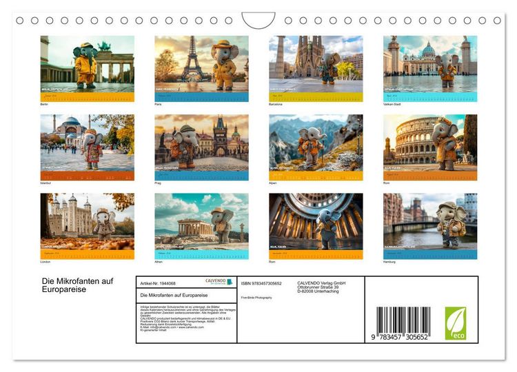 Produktbild: Die Mikrofanten auf Europareise (Wandkalender 2026 DIN A4 quer), CALVENDO Monatskalender