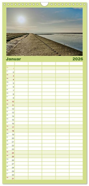 Produktbild: Familienplaner 2026 - K&uuml;stenregionen Deutschland mit 5 Spalten (Wandkalender, 21 x 45 cm) CALVENDO