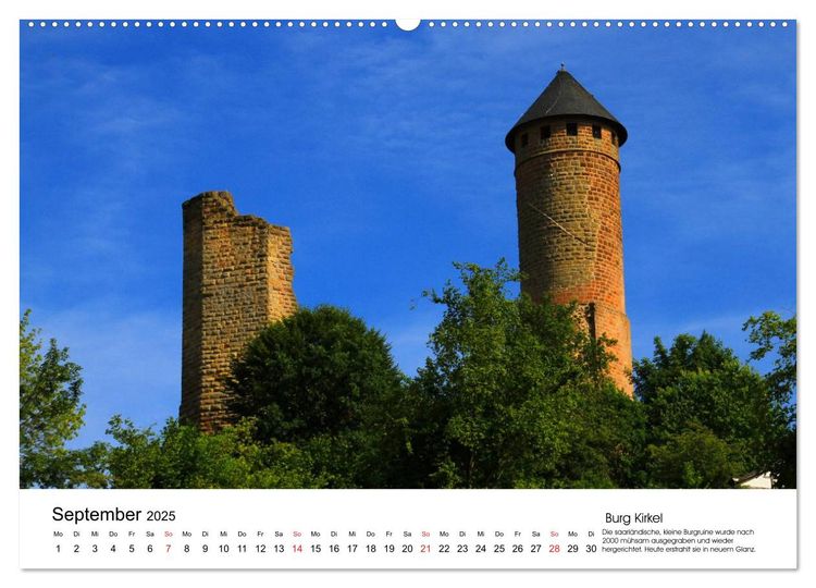 Deutschlands Burgen - eindrucksvolle Ruinen (Wandkalender 2025 DIN A2 quer), CALVENDO Monatskalender