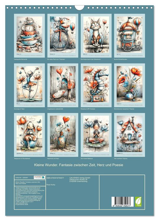 Produktbild: Kleine Wunder. Fantasie zwischen Zeit, Herz und Poesie (Wandkalender 2027 DIN A3 hoch), CALVENDO Monatskalender