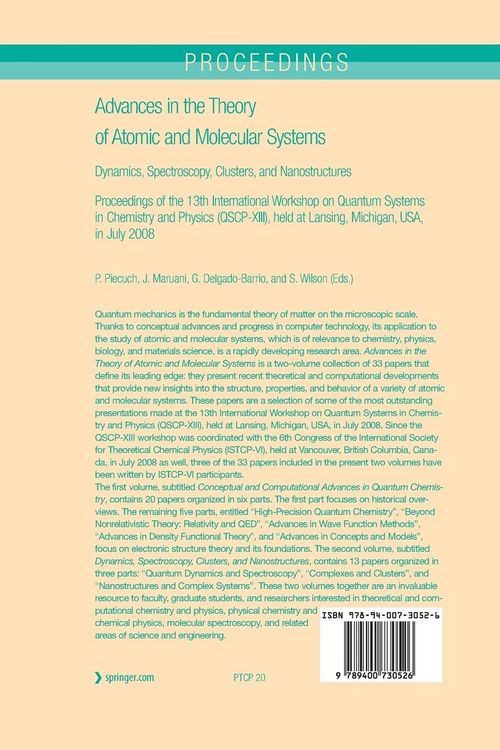 Produktbild: Advances in the Theory of Atomic and Molecular Systems