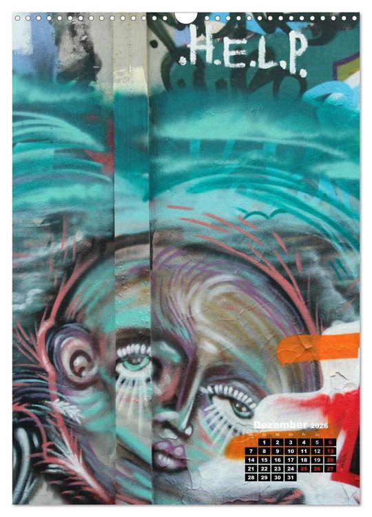 Produktbild: Graffiti & Streetart 2026 (Wandkalender 2026 DIN A3 hoch), CALVENDO Monatskalender