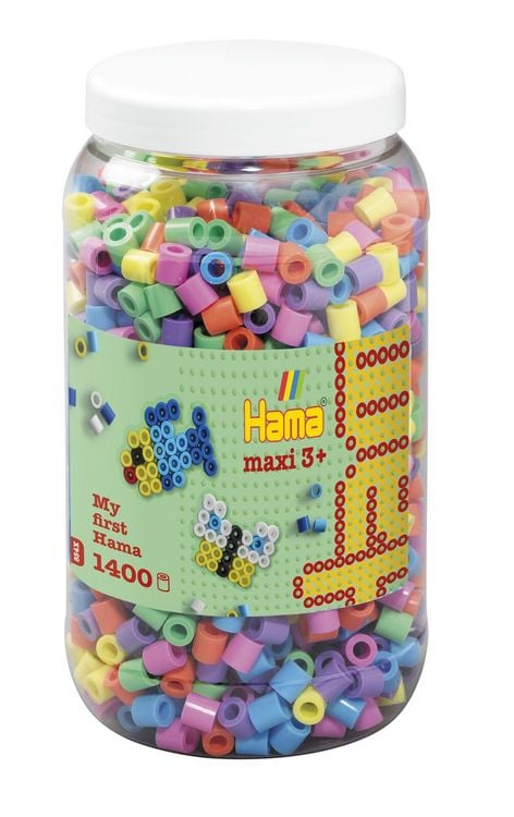 Produktbild: Hama 8541 - My first Hama B&uuml;gelperlen Maxi 3+, Dose mit ca. 1400 St&uuml;ck, Pastell-Mix