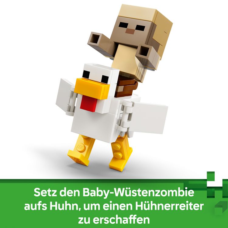 Produktbild: LEGO Minecraft 21592 Angriff des H&uuml;hnerreiters in der W&uuml;ste, Modellbau