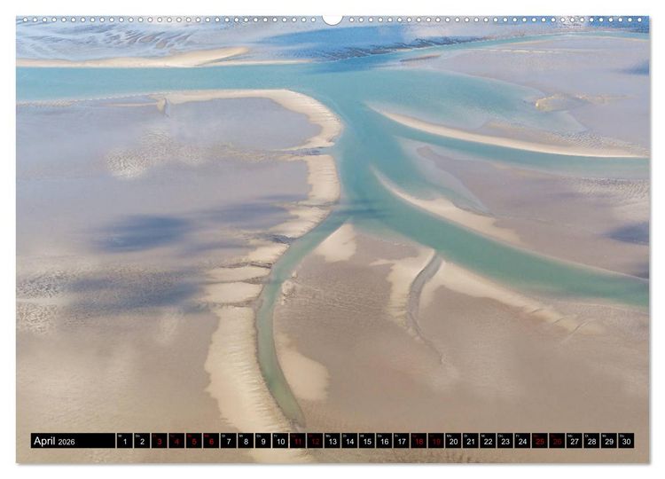 Produktbild: Das Wattenmeer von oben (hochwertiger Premium Wandkalender 2026 DIN A2 quer), Kunstdruck in Hochglanz