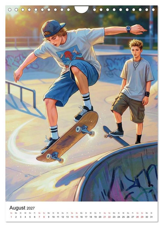Produktbild: Level Up - Skate Vibes (Wandkalender 2027 DIN A4 hoch), CALVENDO Monatskalender