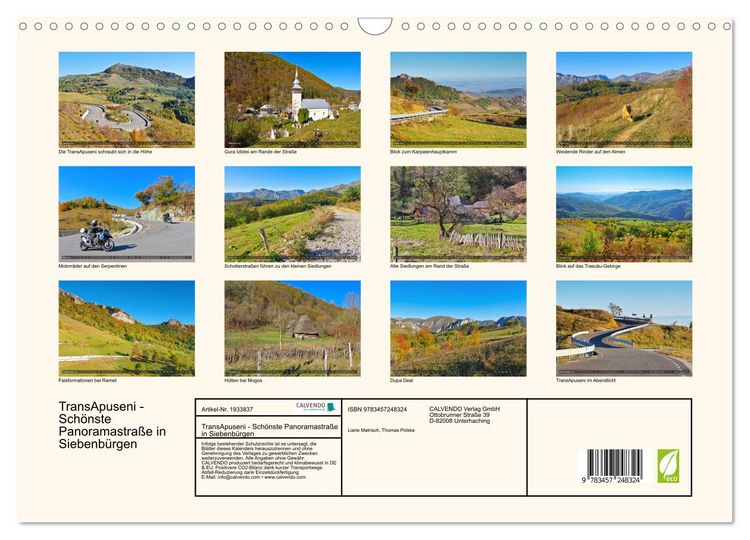 Produktbild: TransApuseni - Sch&ouml;nste Panoramastra&szlig;e in Siebenb&uuml;rgen (Wandkalender 2026 DIN A3 quer), CALVENDO Monatskalender