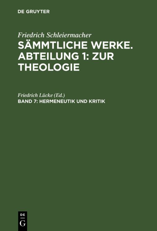 Produktbild: Hermeneutik und Kritik mit besonderer Beziehung auf das Neue Testament