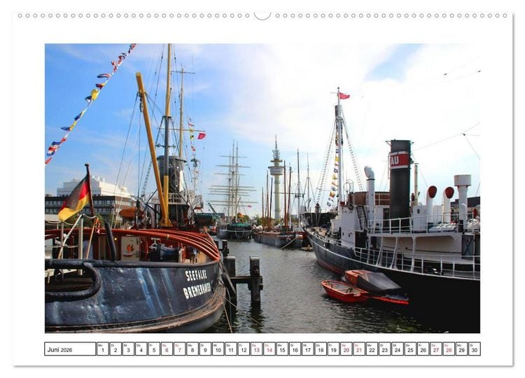 Produktbild: Windjammer - Bremerhaven (Wandkalender 2026 DIN A2 quer), CALVENDO Monatskalender