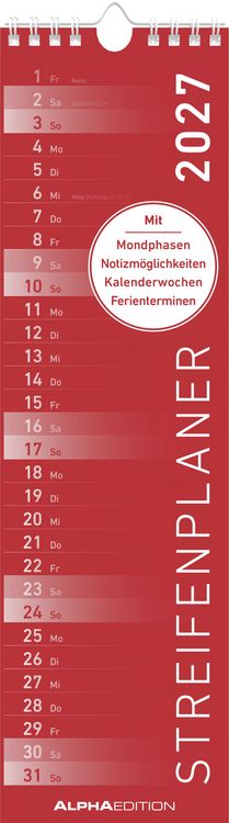 Produktbild: Streifenplaner Mini ROT 2027