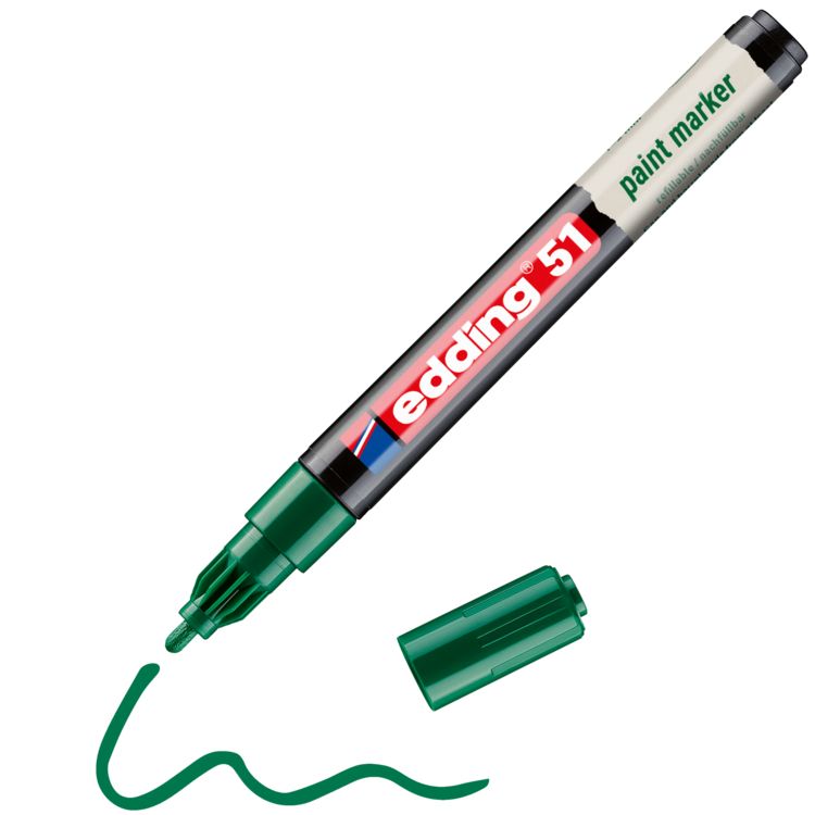 Produktbild: Edding 51 EcoLine 4-51-004 Lackmarker Gr&uuml;n 1 mm, 2mm