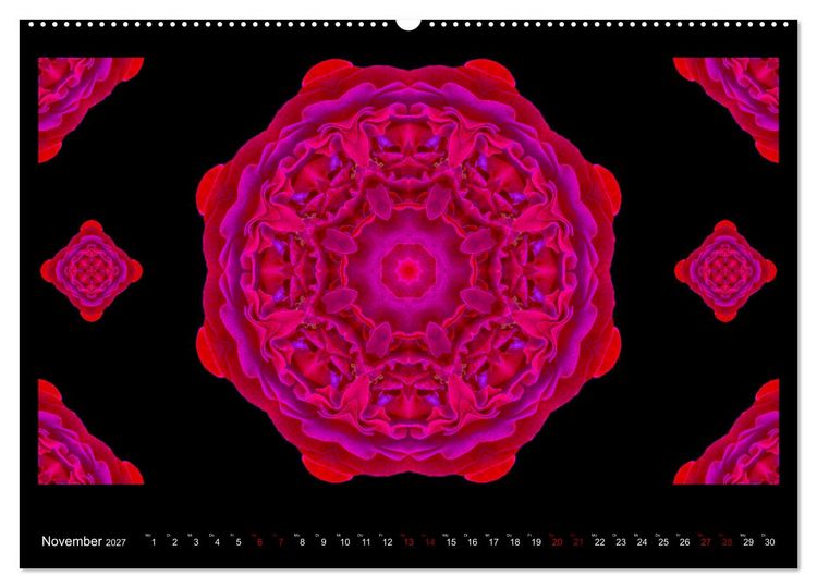 Produktbild: ROSEN MANDALAS (hochwertiger Premium Wandkalender 2027 DIN A2 quer), Kunstdruck in Hochglanz