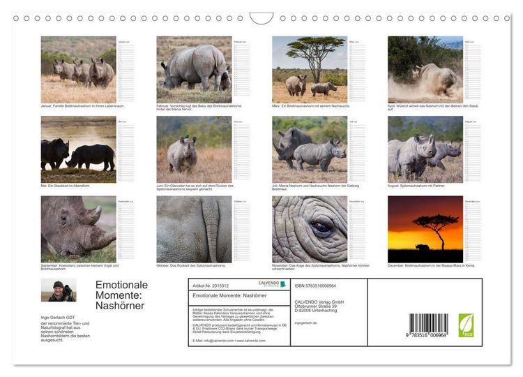 Produktbild: Emotionale Momente: Nash&ouml;rner (Wandkalender 2026 DIN A3 quer), CALVENDO Monatskalender