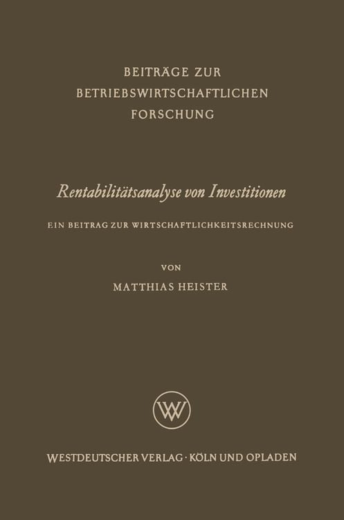 Produktbild: Rentabilitätsanalyse von Investitionen