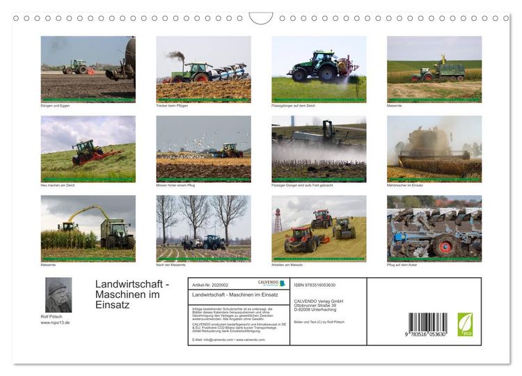Produktbild: Landwirtschaft - Maschinen im Einsatz (Wandkalender 2026 DIN A3 quer), CALVENDO Monatskalender