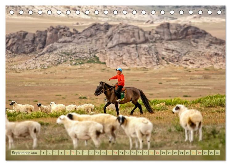 Produktbild: Reise durch Asien - Mongolei (Tischkalender 2026 DIN A5 quer), CALVENDO Monatskalender