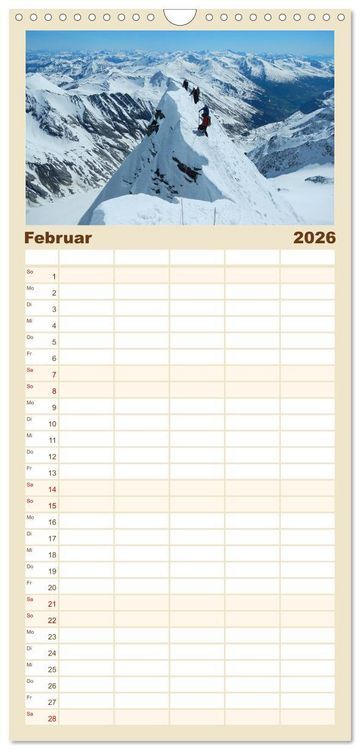 Produktbild: Familienplaner 2026 - Gipfelabenteuer - wenn der Berg ruft mit 5 Spalten (Wandkalender, 21 x 45 cm) CALVENDO