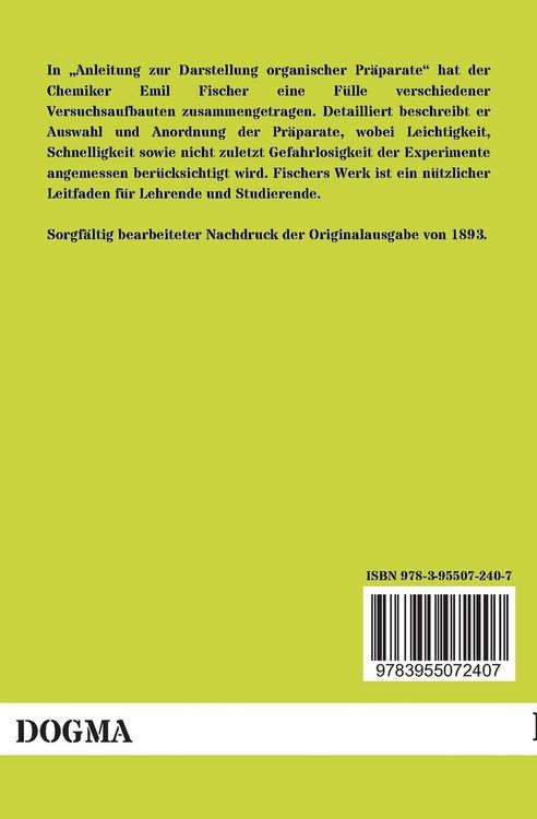 Produktbild: Anleitung zur Darstellung organischer Pr&auml;parate