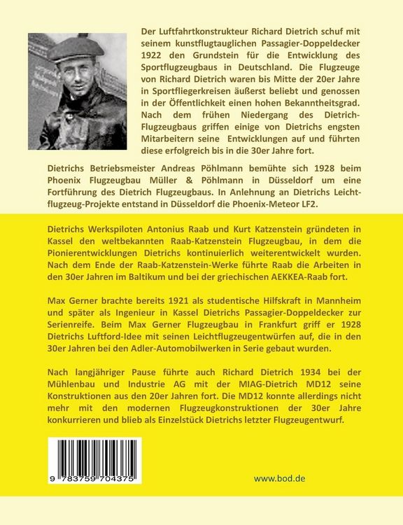 Produktbild: Dietrich-, Raab-Katzenstein- und Gerner-Flugzeuge