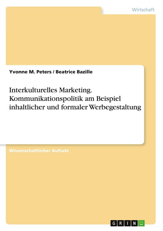 Produktbild: Interkulturelles Marketing. Kommunikationspolitik am Beispiel inhaltlicher und formaler Werbegestaltung