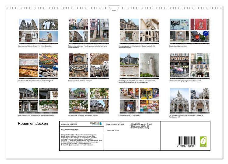 Produktbild: Rouen entdecken (Wandkalender 2026 DIN A3 quer), CALVENDO Monatskalender