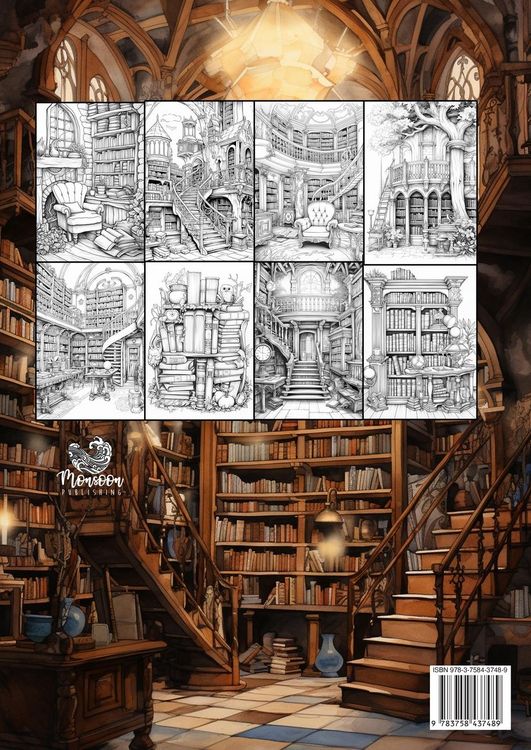 Produktbild: Bibliothek Malbuch f&uuml;r Erwachsene 2