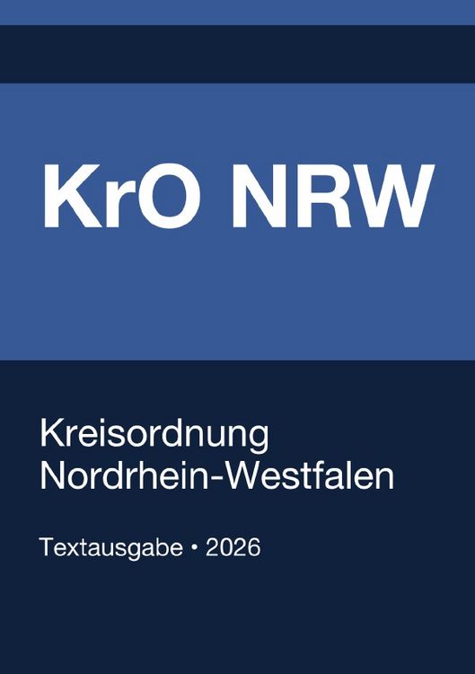Produktbild: KrO NRW - Kreisordnung Nordrhein-Westfalen 2026