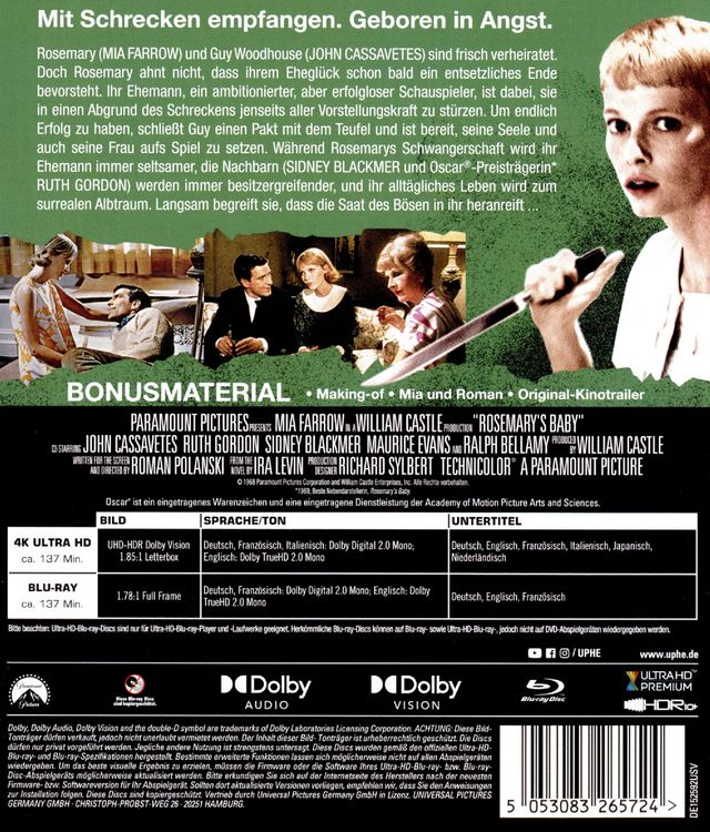 Produktbild: Rosemary's Baby (+ Blu-ray)