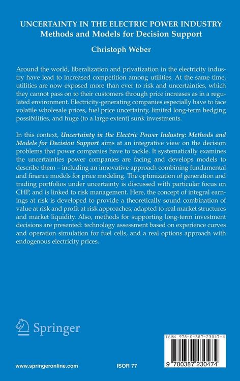 Produktbild: Uncertainty in the Electric Power Industry