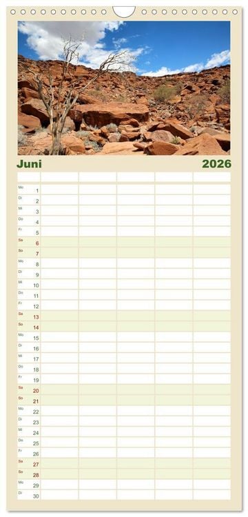 Produktbild: Familienplaner 2026 - Roadtrip in Namibia mit 5 Spalten (Wandkalender, 21 x 45 cm) CALVENDO
