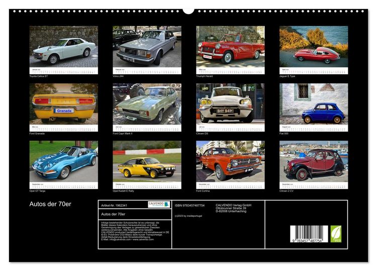 Produktbild: Autos der 70er (hochwertiger Premium Wandkalender 2026 DIN A2 quer), Kunstdruck in Hochglanz
