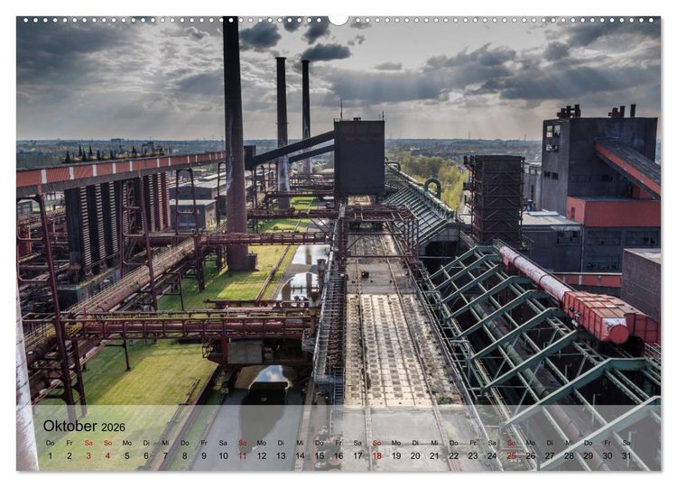 Produktbild: Zeche und Kokerei Zollverein Essen: Industrie-Architektur (Wandkalender 2026 DIN A2 quer), CALVENDO Monatskalender