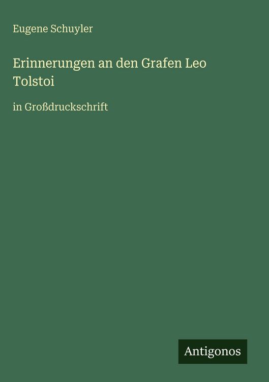 Produktbild: Erinnerungen an den Grafen Leo Tolstoi