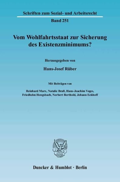 Produktbild: Vom Wohlfahrtsstaat zur Sicherung des Existenzminimums?