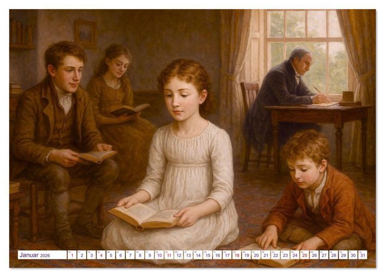 Produktbild: Jane Austen (hochwertiger Premium Wandkalender 2026 DIN A2 quer), Kunstdruck in Hochglanz