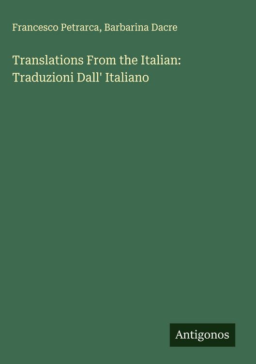 Produktbild: Translations From the Italian: Traduzioni Dall' Italiano