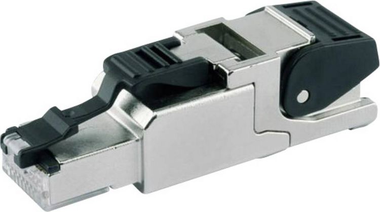 Produktbild: Teleg&auml;rtner 100023041 RJ45 Stecker CAT 6A geschirmt 100023041 Stecker, gerade Polzahl Sensoren 8P8C Metall 1 St.