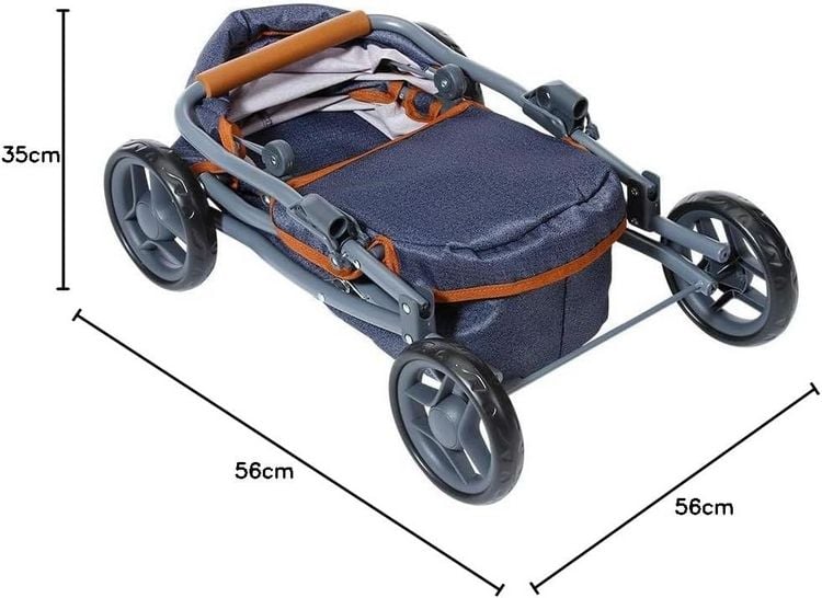 Produktbild: Knorrtoys 63330 - Puppenwagen Mini Lili Dark Blue, klappbar, Schieberh&ouml;he: 56cm