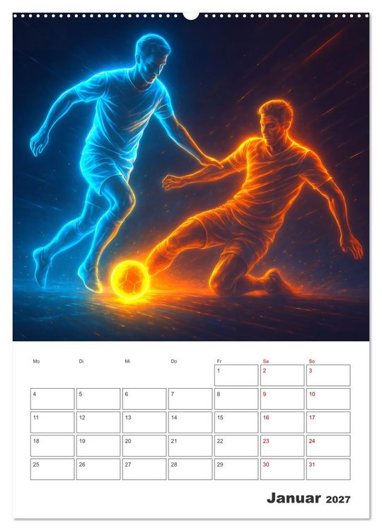 Produktbild: Vision Fu&szlig;ball Licht - Kraft - Spiel (hochwertiger Premium Wandkalender 2027 DIN A2 hoch), Kunstdruck in Hochglanz