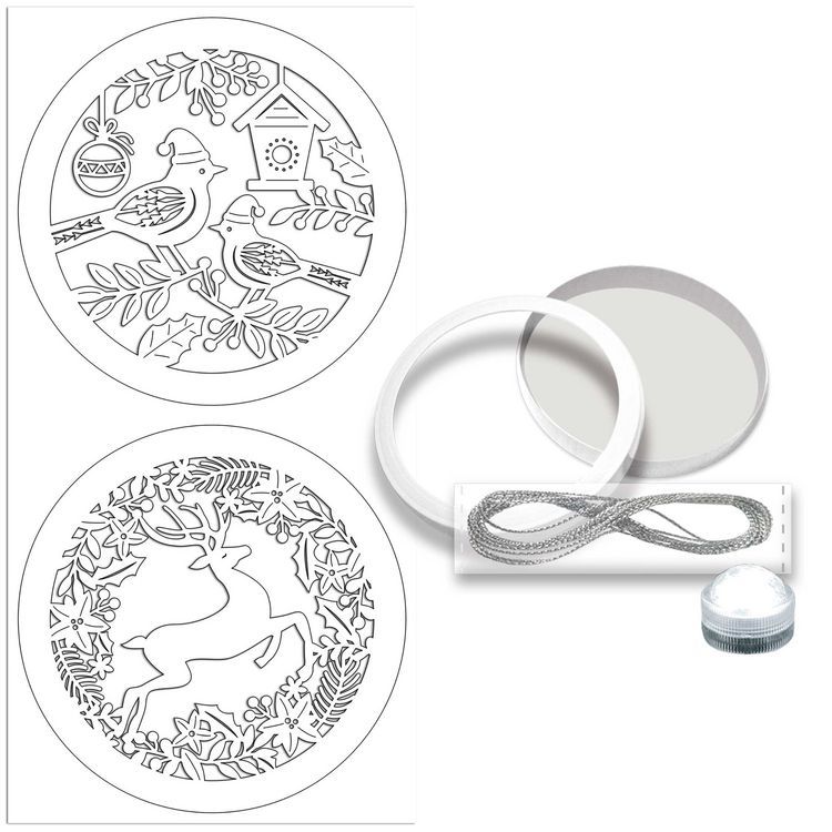 Produktbild: URSUS Light boxes "Birds & Reindeer", &Oslash; 15,3 cm