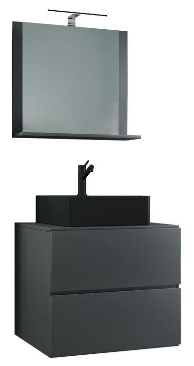 Produktbild: 3-tlg Waschtisch Badm&ouml;bel Lendas 60 cm M Schublade